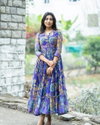 Aneri Muslin Floral Print Long Western Drees Wholesale Clothing Suppliers In India